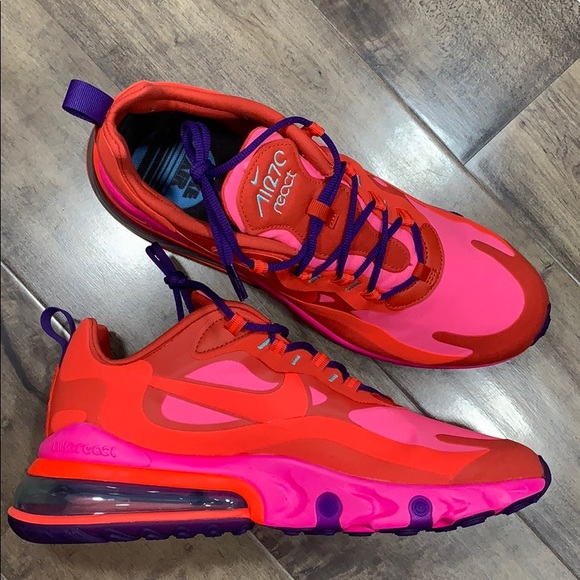 NIKE AIR MAX 270 REACT Mystic Red/Bright Crimson - Picture 11 of 16